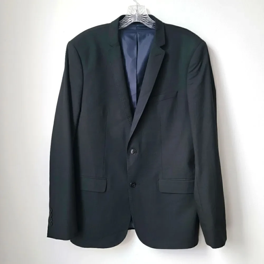 ZARA MAN Black Slim Fit Suit Jacket Size 52